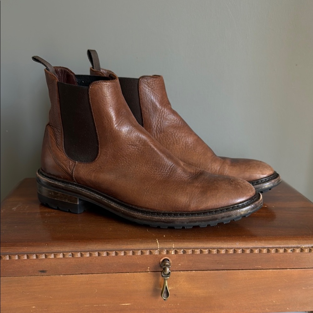 Frye Tan Leather Ankle Boots